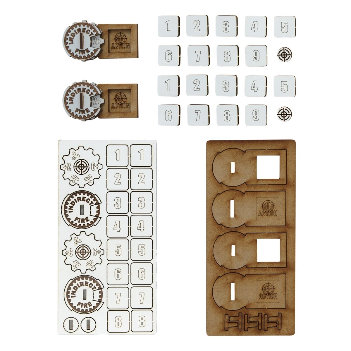 Bolt Action MDF Artillery Zeroing In Markers - Fog of Wargames -
