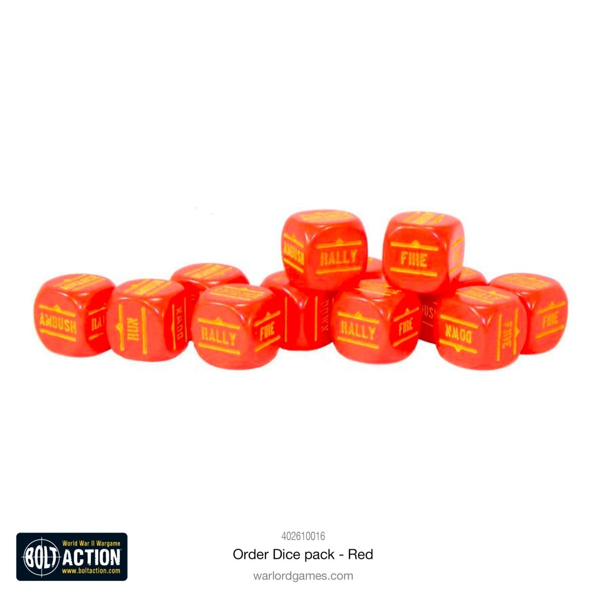 Bolt Action: Orders Dice Pack - Red - Fog of Wargames - 5.06E+12