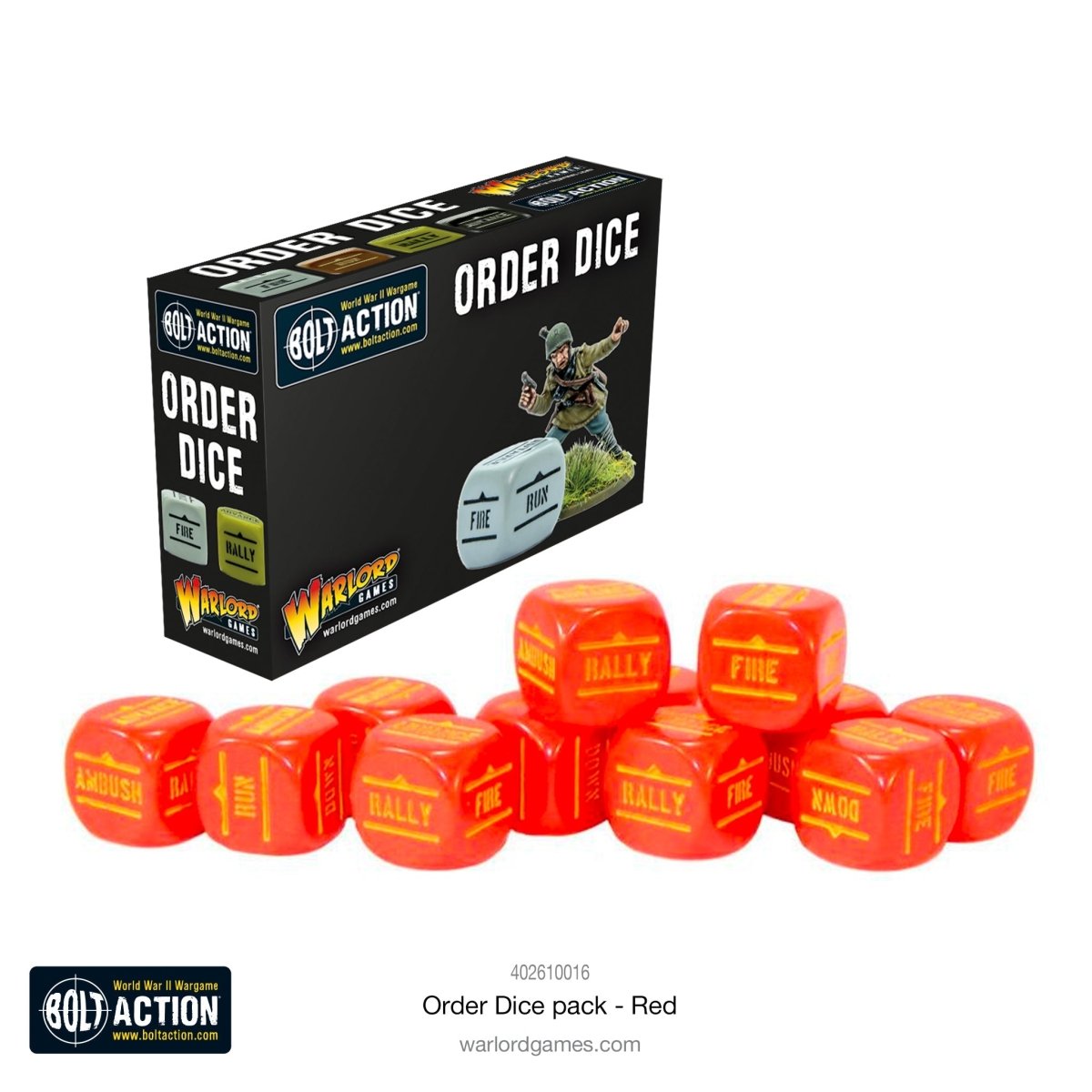 Bolt Action: Orders Dice Pack - Red - Fog of Wargames - 5.06E+12