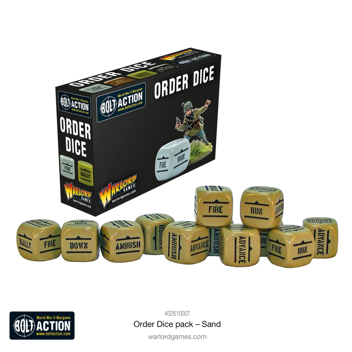 Bolt Action: Orders Dice pack - Sand - Fog of Wargames -