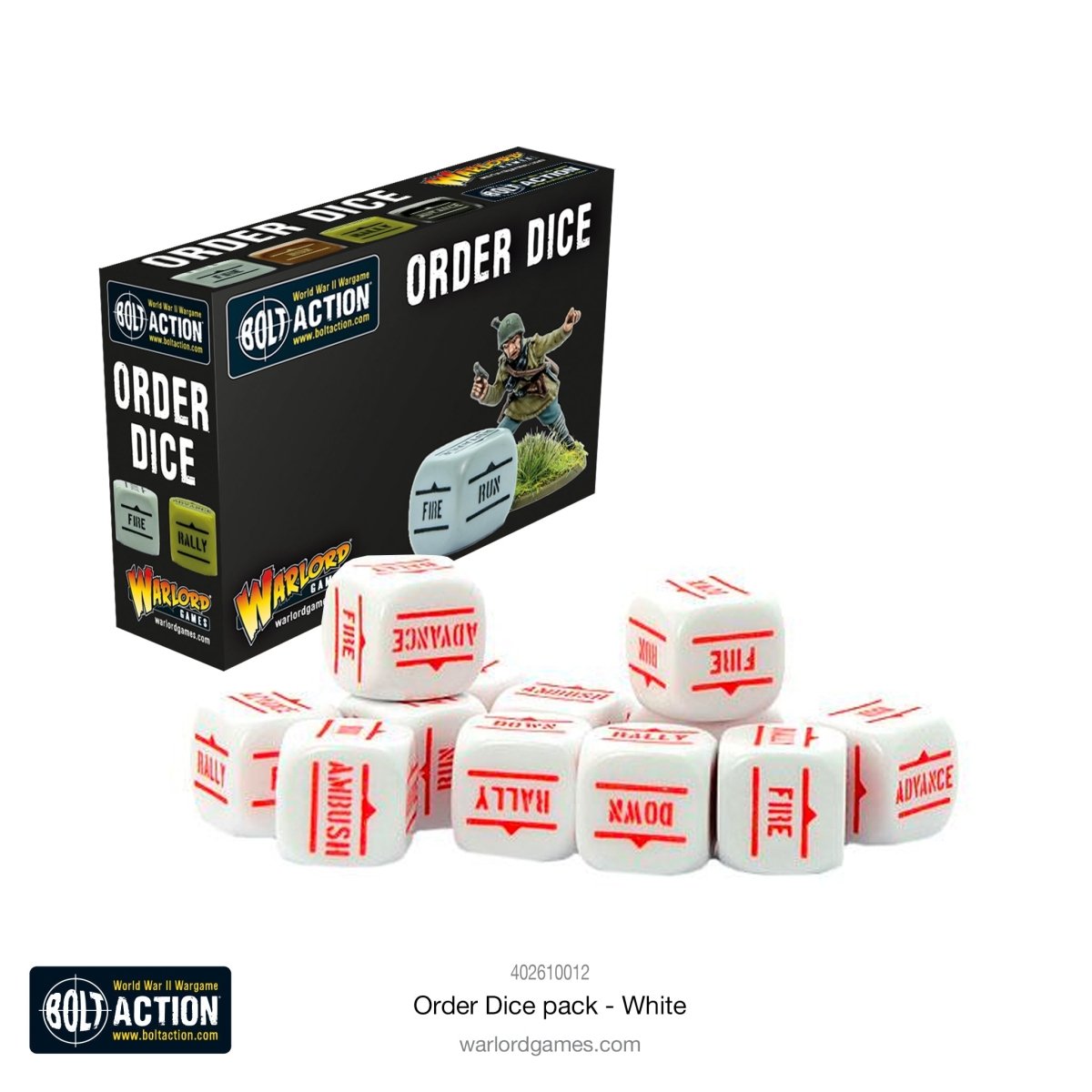Bolt Action: Orders Dice Pack - White - Fog of Wargames - 5.06E+12