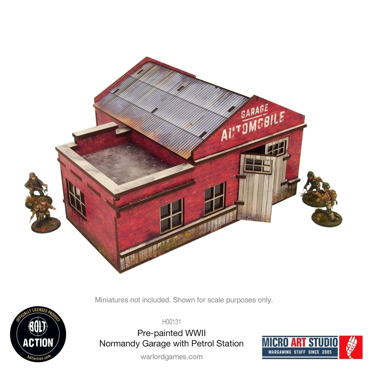 Bolt Action: Pre - painted WW2 Normandy Garage with Petrol Station - Fog of Wargames -