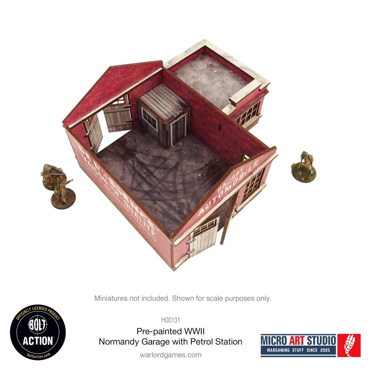 Bolt Action: Pre - painted WW2 Normandy Garage with Petrol Station - Fog of Wargames -