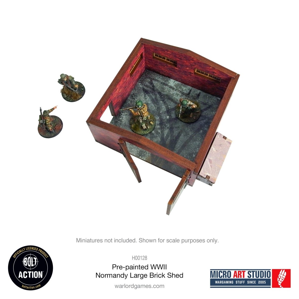 Bolt Action: Pre - painted WW2 Normandy Large Brick Shed - Fog of Wargames -