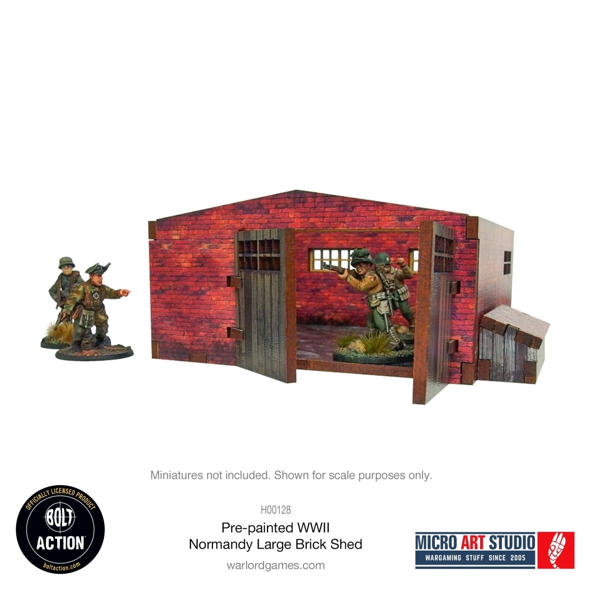Bolt Action: Pre - painted WW2 Normandy Large Brick Shed - Fog of Wargames -