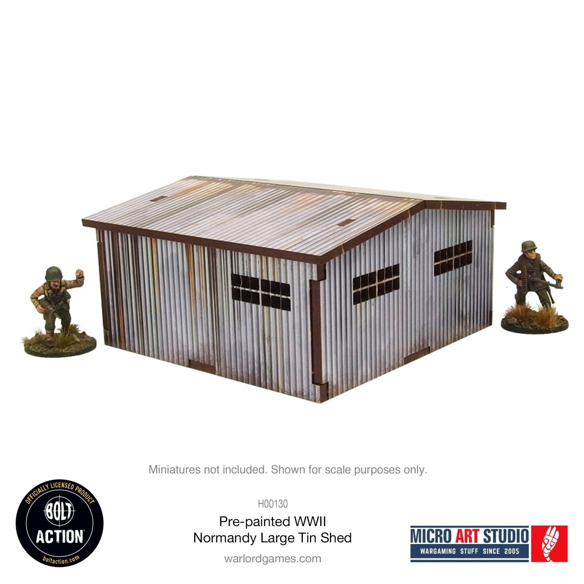 Bolt Action: Pre - painted WW2 Normandy Large Tin Shed - Fog of Wargames -