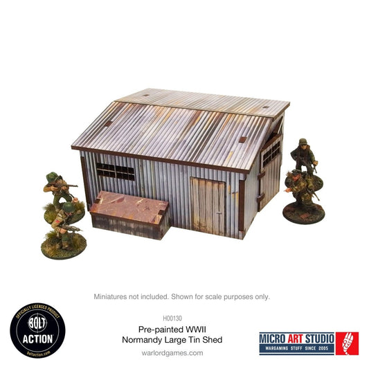 Bolt Action: Pre - painted WW2 Normandy Large Tin Shed - Fog of Wargames -
