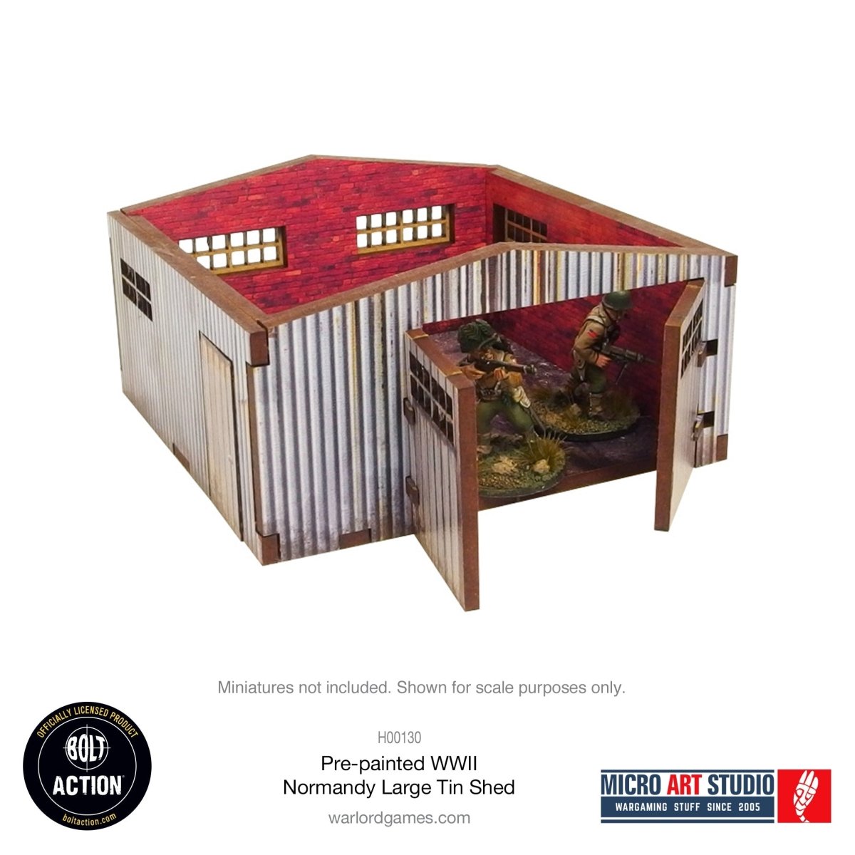 Bolt Action: Pre - painted WW2 Normandy Large Tin Shed - Fog of Wargames -
