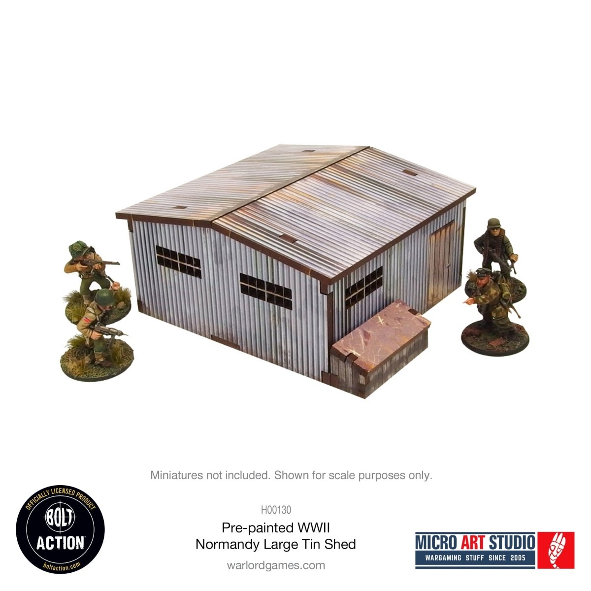Bolt Action: Pre - painted WW2 Normandy Large Tin Shed - Fog of Wargames -
