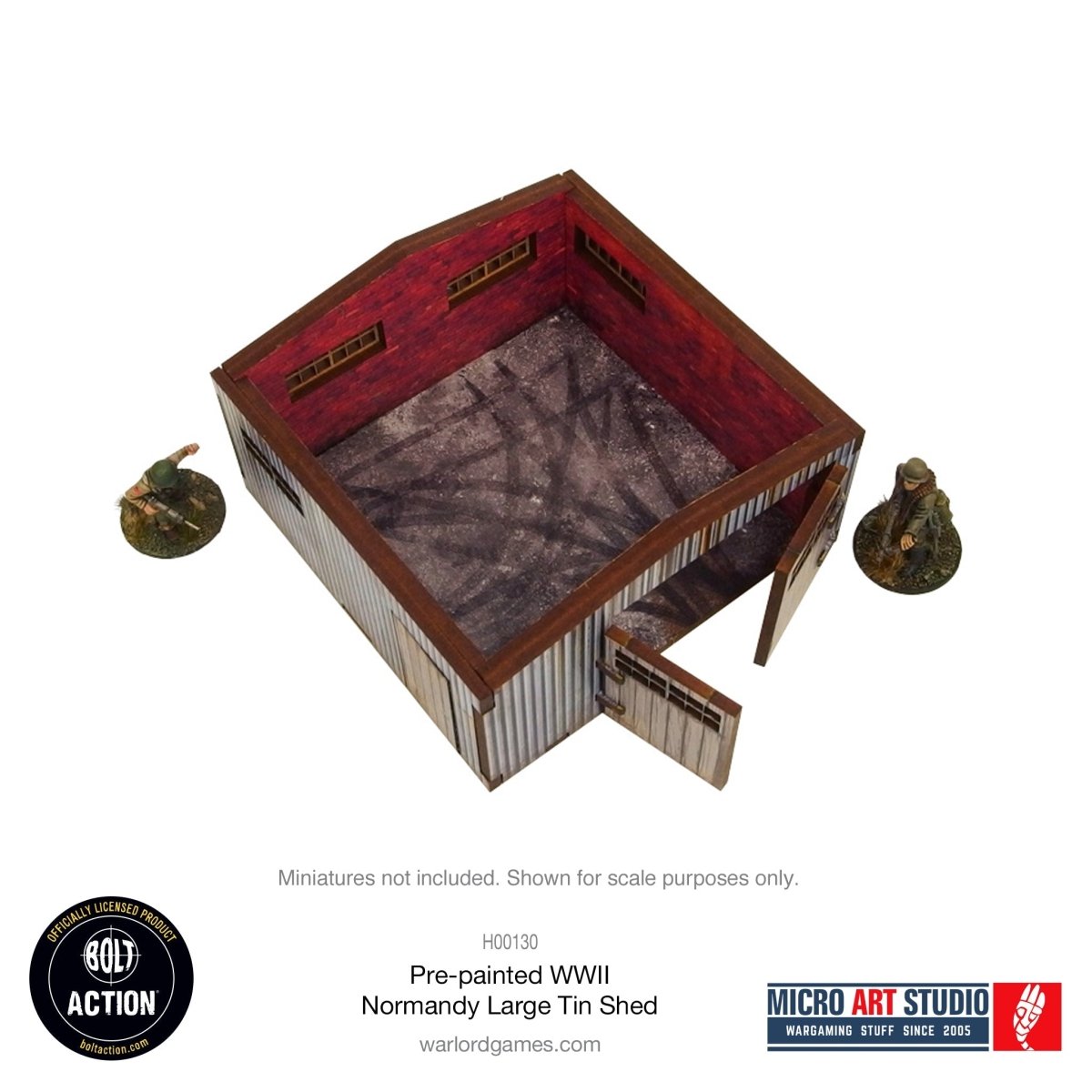 Bolt Action: Pre - painted WW2 Normandy Large Tin Shed - Fog of Wargames -