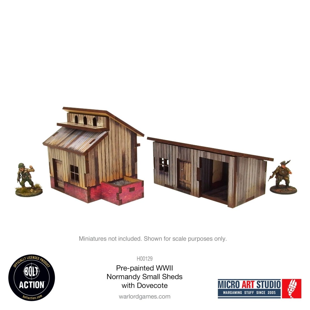 Bolt Action: Pre - painted WW2 Normandy Small Sheds with Dovecote - Fog of Wargames -