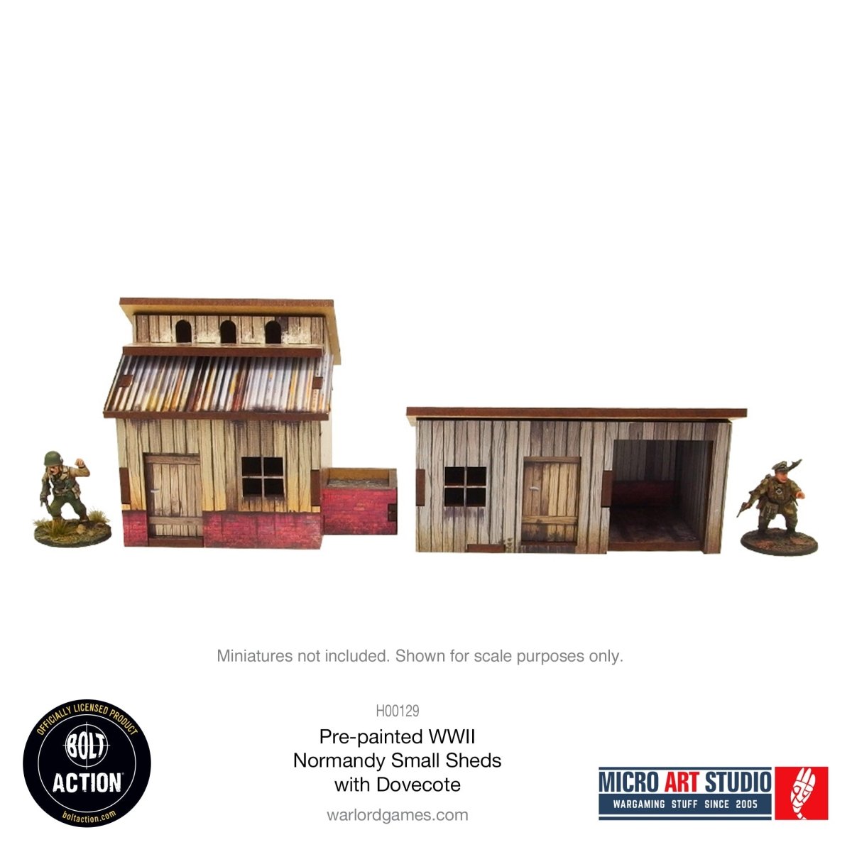 Bolt Action: Pre - painted WW2 Normandy Small Sheds with Dovecote - Fog of Wargames -