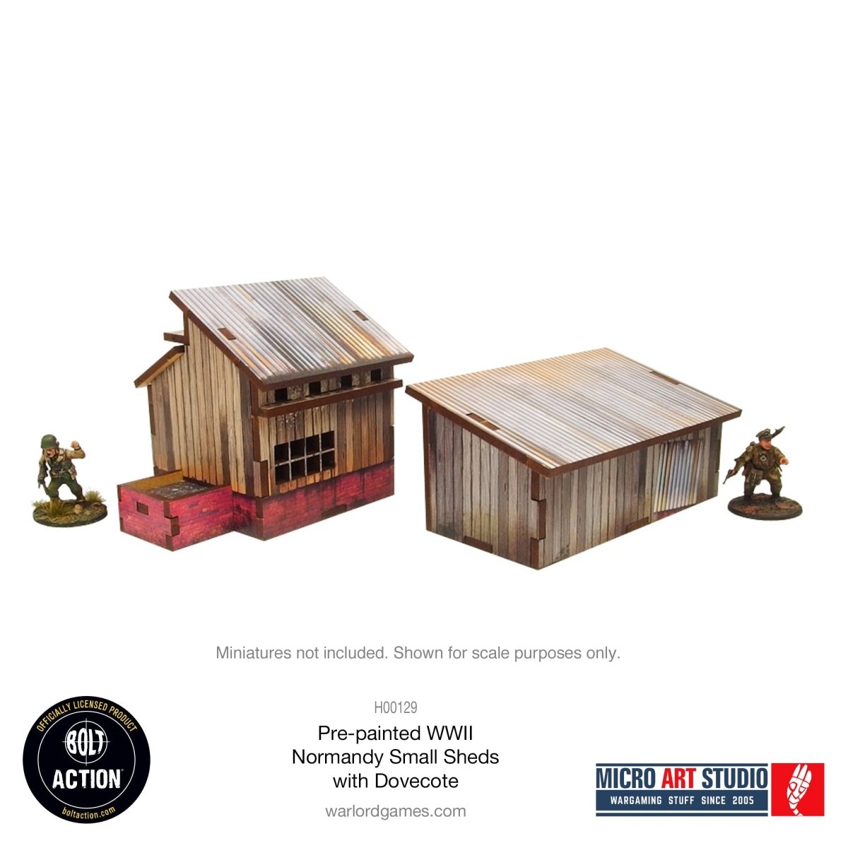 Bolt Action: Pre - painted WW2 Normandy Small Sheds with Dovecote - Fog of Wargames -