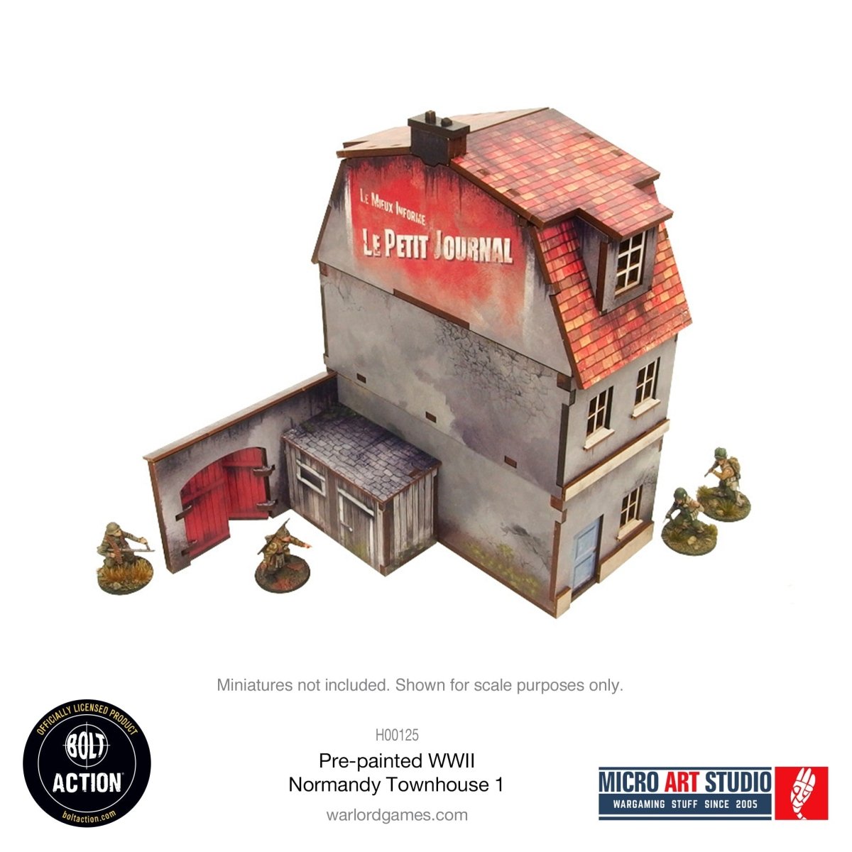Bolt Action: Pre - painted WW2 Normandy Townhouse 1 - Fog of Wargames -