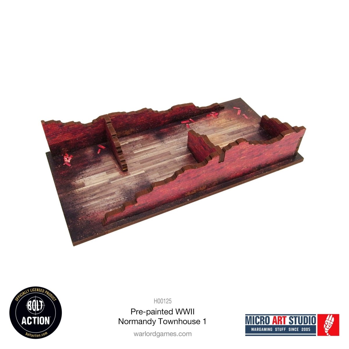 Bolt Action: Pre - painted WW2 Normandy Townhouse 1 - Fog of Wargames -
