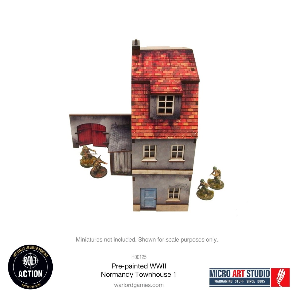 Bolt Action: Pre - painted WW2 Normandy Townhouse 1 - Fog of Wargames -