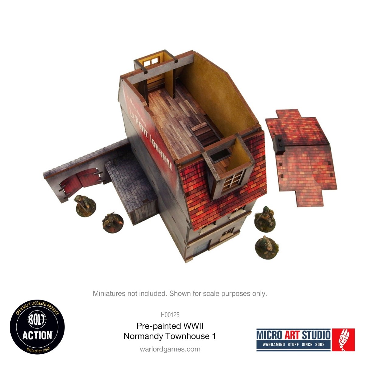 Bolt Action: Pre - painted WW2 Normandy Townhouse 1 - Fog of Wargames -