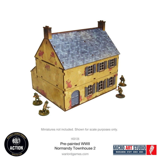 Bolt Action: Pre - painted WW2 Normandy Townhouse 2 - Fog of Wargames -