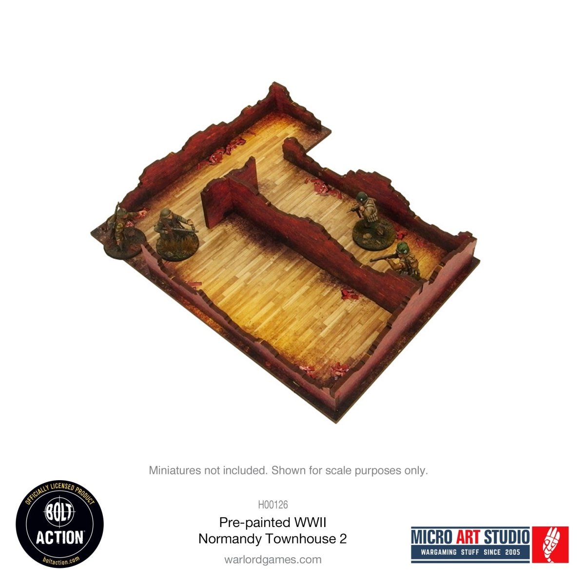 Bolt Action: Pre - painted WW2 Normandy Townhouse 2 - Fog of Wargames -