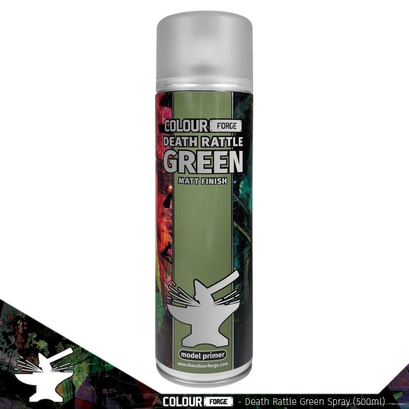 Colour Forge Death Rattle Green Spray (500ml) - Fog of Wargames - 5.06084E+12