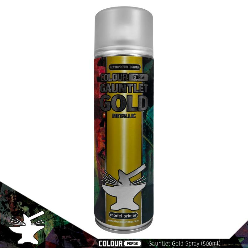Colour Forge Gauntlet Gold Spray (500ml) - Fog of Wargames - 5.06084E+12