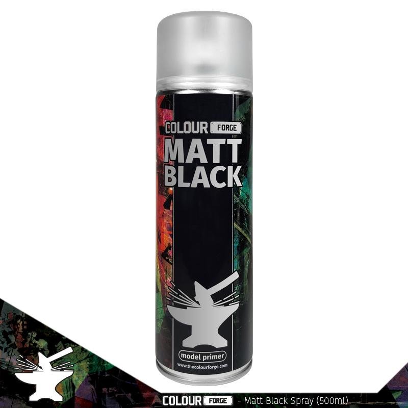 Colour Forge Matt Black Spray (500ml) - Fog of Wargames - 5.06084E+12