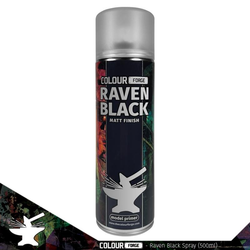 Colour Forge Raven Black Spray (500ml) - Fog of Wargames - 5.06084E+12