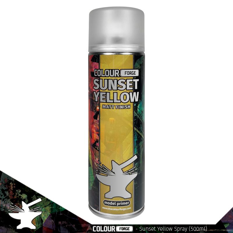 Colour Forge Sunset Yellow Spray (500ml) - Fog of Wargames - 5.06084E+12