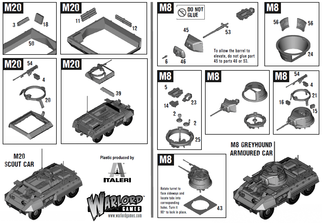 M8/M20 Greyhound Scout Car (Plastic Box) - Fog of Wargames - 5.06E+12