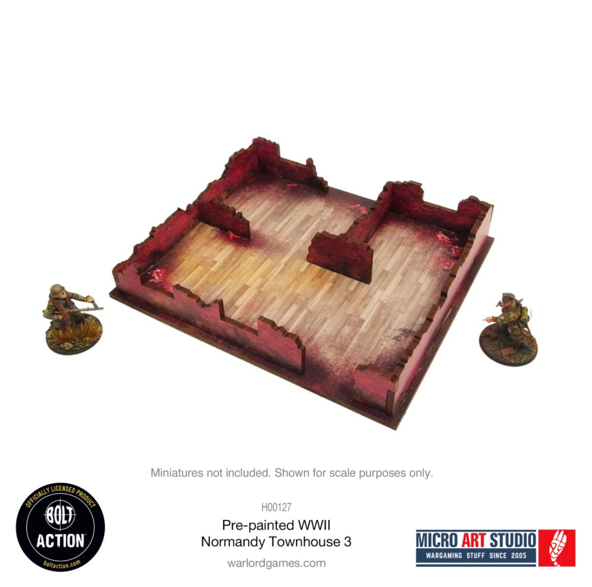 Pre - Painted WW2 Normandy Townhouse 3 - Fog of Wargames -