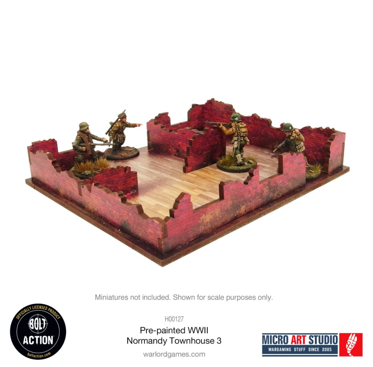 Pre - Painted WW2 Normandy Townhouse 3 - Fog of Wargames -