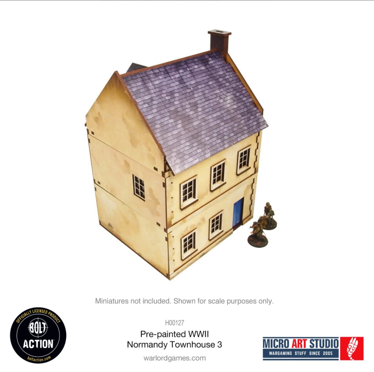 Pre - Painted WW2 Normandy Townhouse 3 - Fog of Wargames -