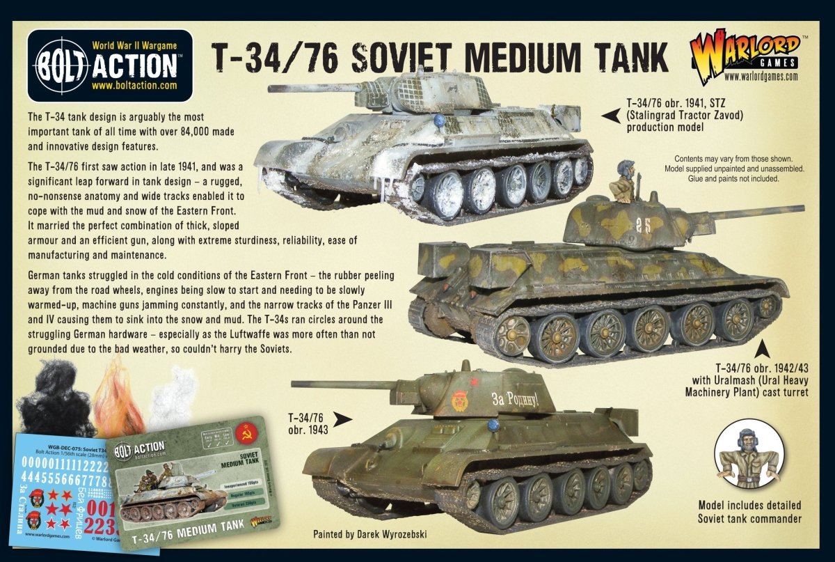 T - 34/76 Medium Tank - Fog of Wargames -