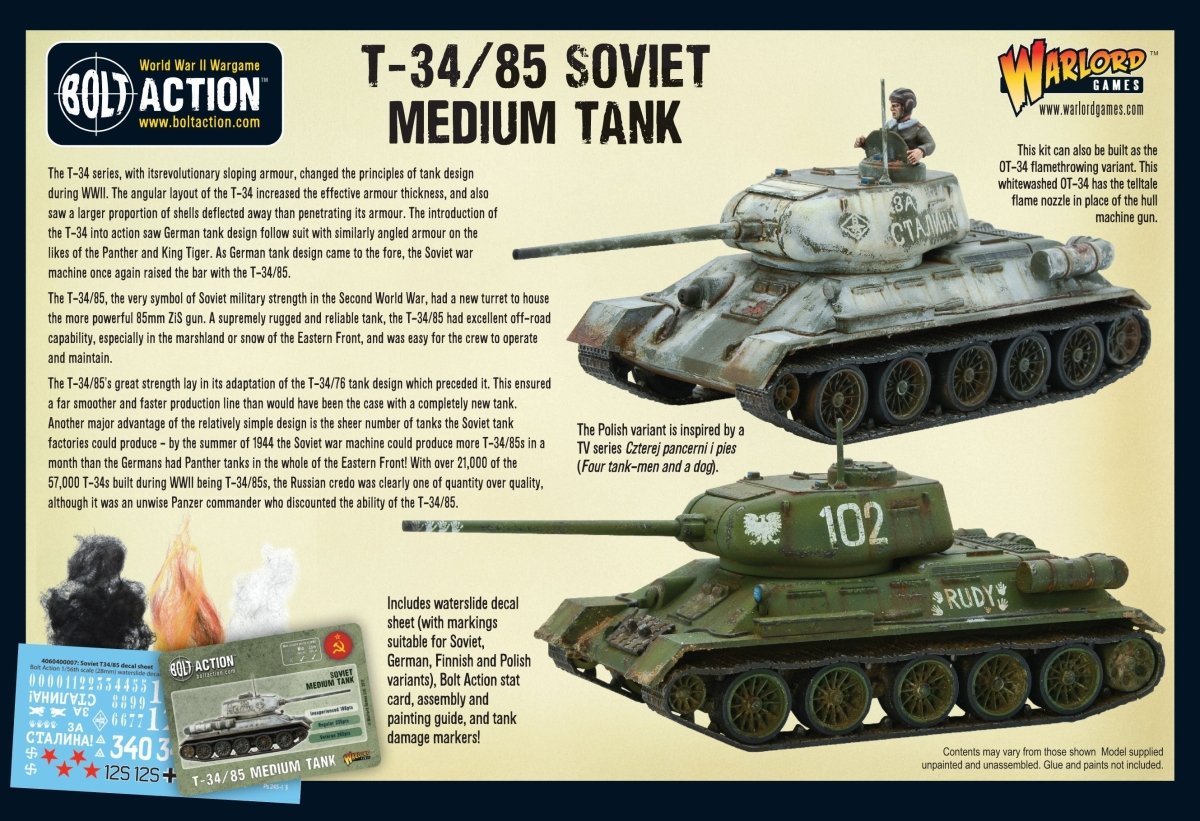 T - 34/85 Medium Tank (Plastic) - Fog of Wargames -