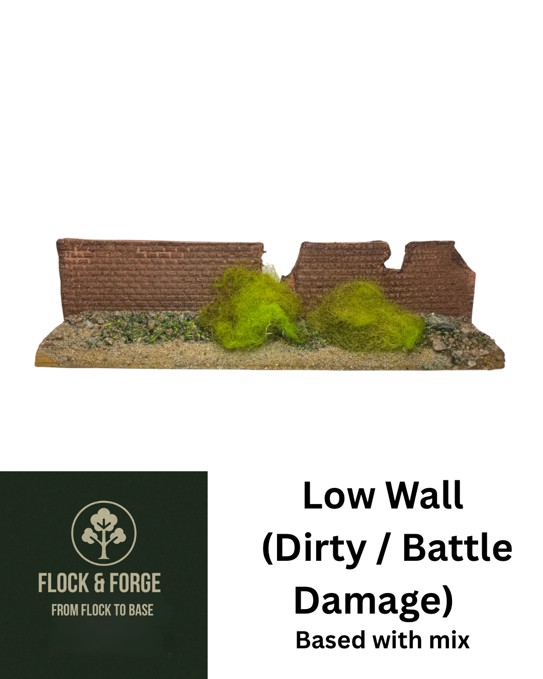 4-Inch Modular Low Brick Wall | 28mm Scenery
