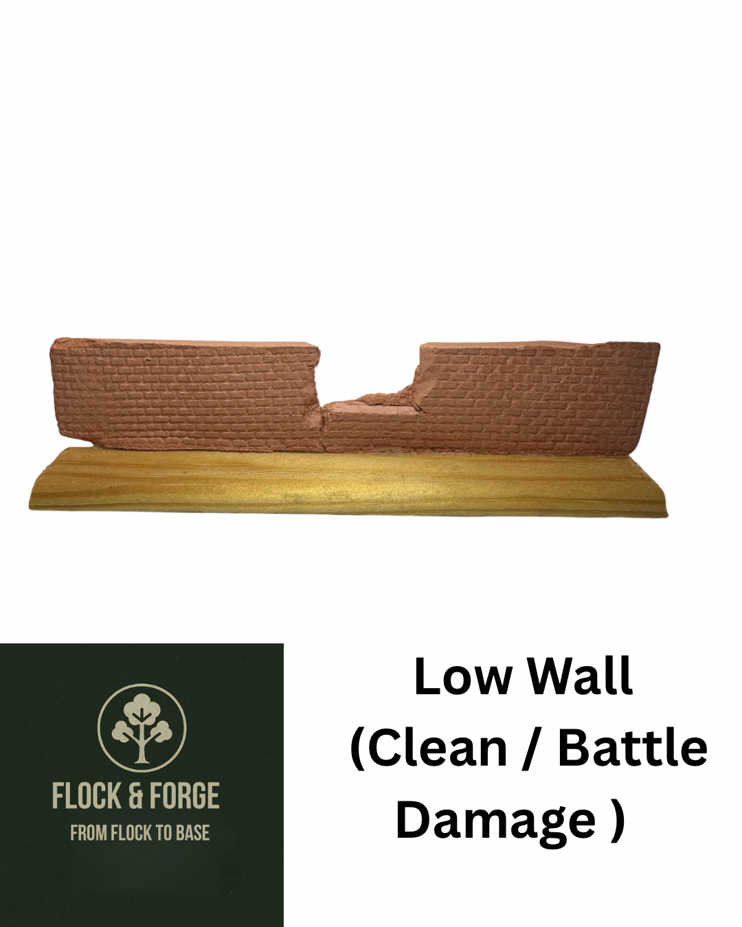 4-Inch Modular Low Brick Wall | 28mm Scenery