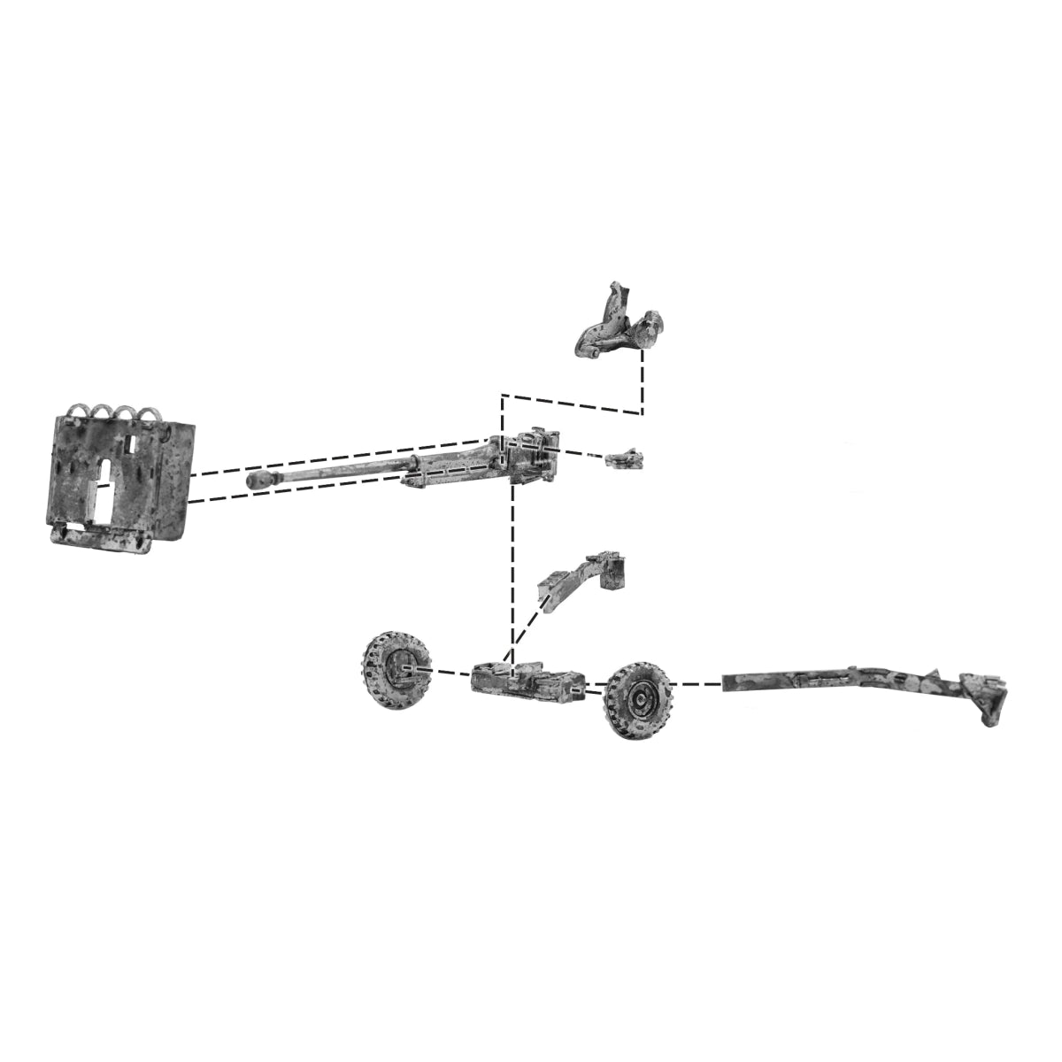 17 pdr anti - tank gun with British infantry (winter) crew - Fog of Wargames - 