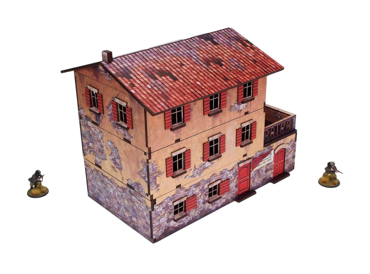 WW2 Italy Large House (1) PREPAINTED [28mm/1:56]