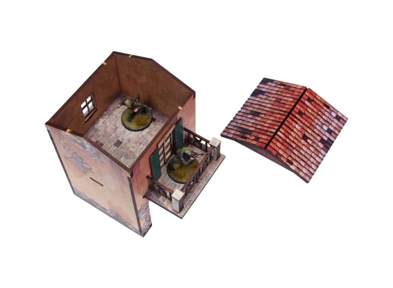 WW2 Italy Gate Balcony (1) PREPAINTED [28mm/1:56]