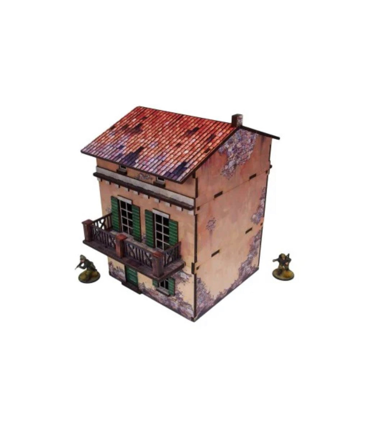 WW2 Italy Balcony House (1) PREPAINTED [28mm/1:56]