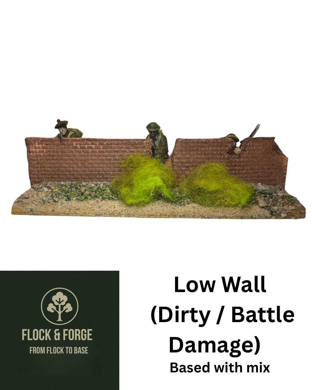 4-Inch Modular Low Brick Wall | 28mm Scenery