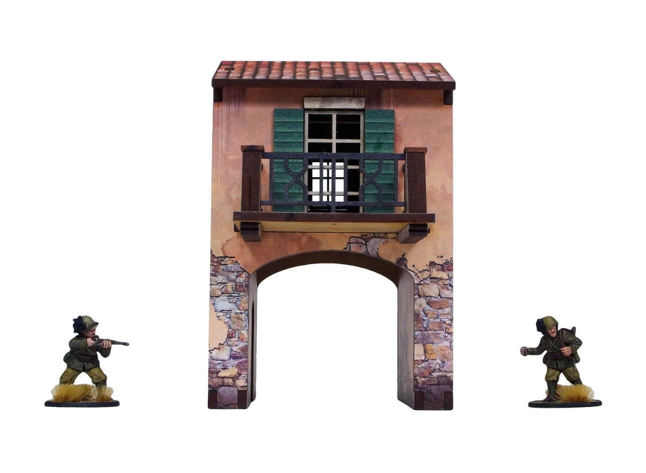 WW2 Italy Gate Balcony (1) PREPAINTED [28mm/1:56]