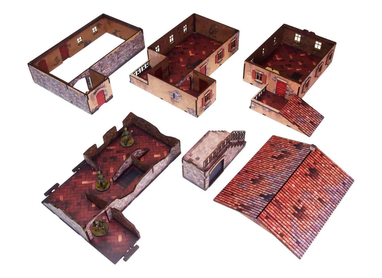 WW2 Italy Large House (1) PREPAINTED [28mm/1:56]