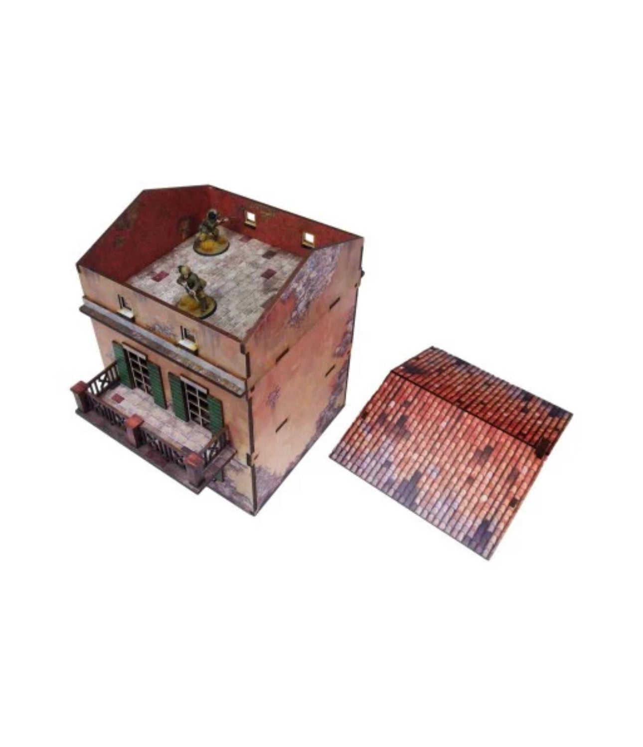 WW2 Italy Balcony House (1) PREPAINTED [28mm/1:56]