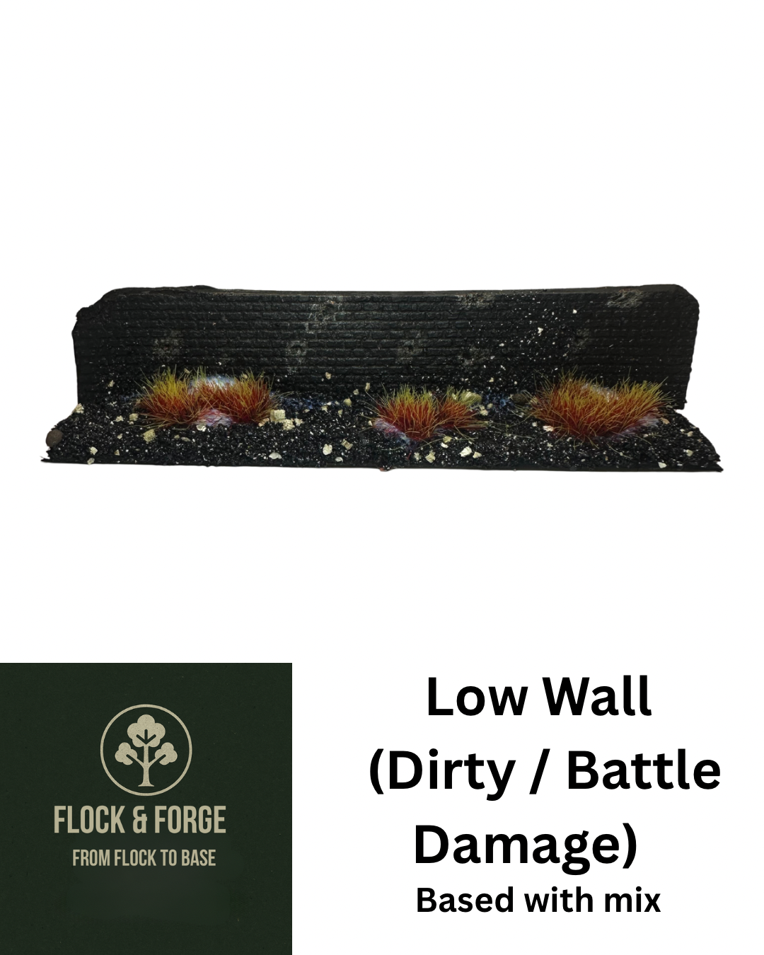 4-Inch Modular Low Brick Wall | 28mm Scenery