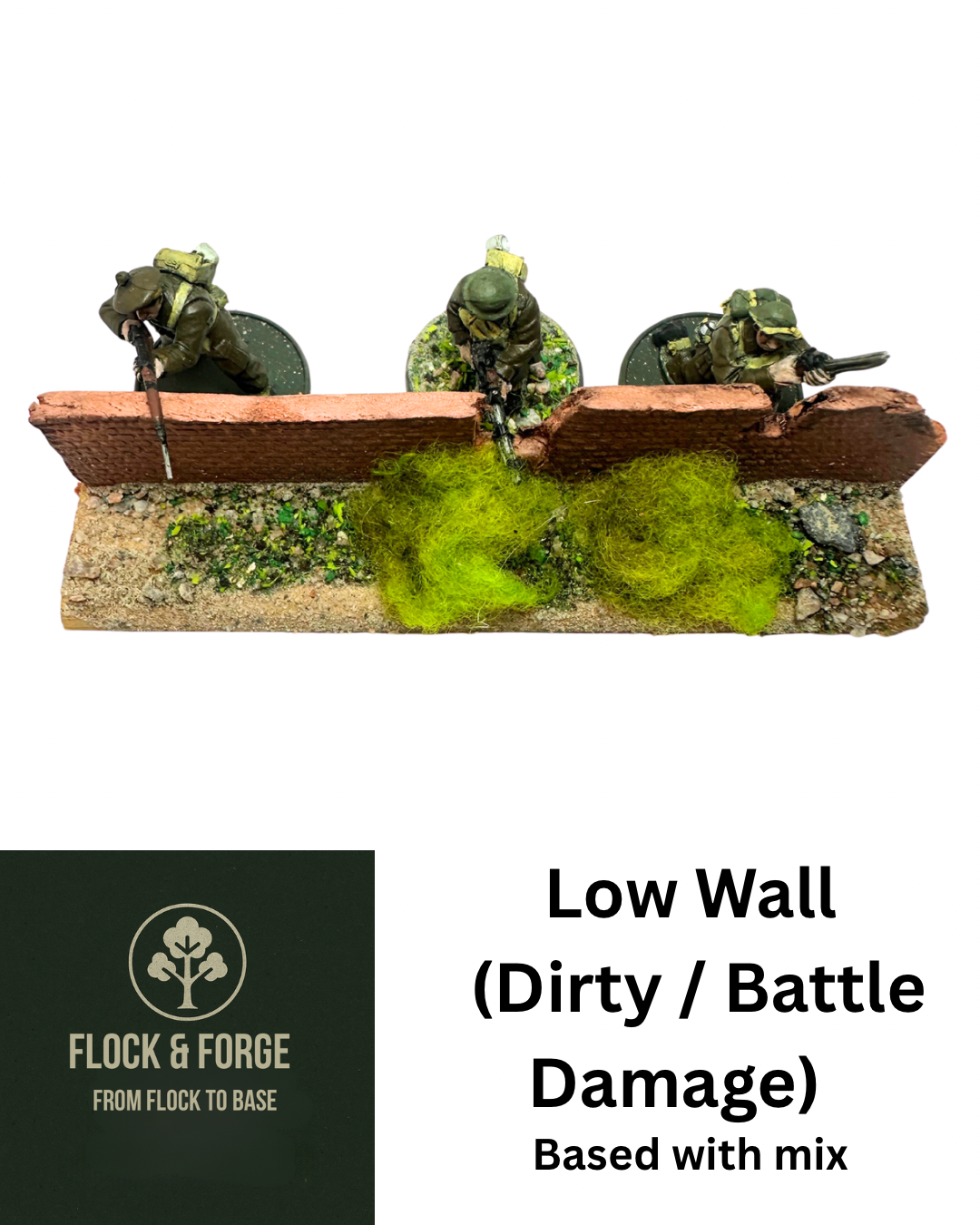 4-Inch Modular Low Brick Wall | 28mm Scenery