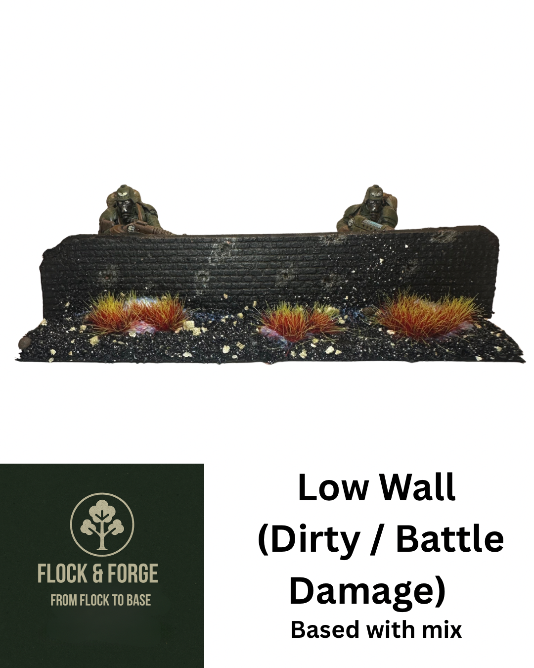 4-Inch Modular Low Brick Wall | 28mm Scenery