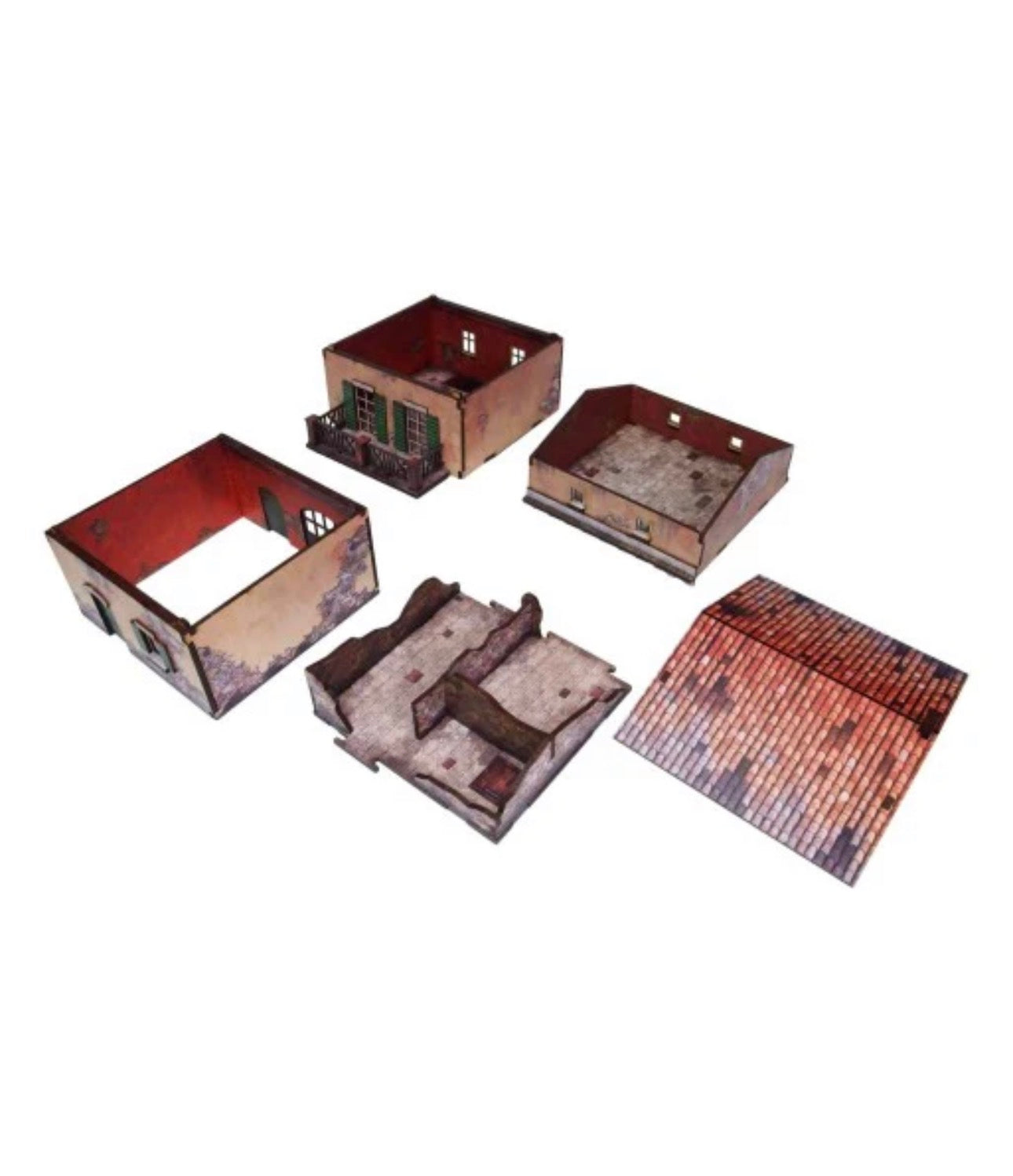 WW2 Italy Balcony House (1) PREPAINTED [28mm/1:56]