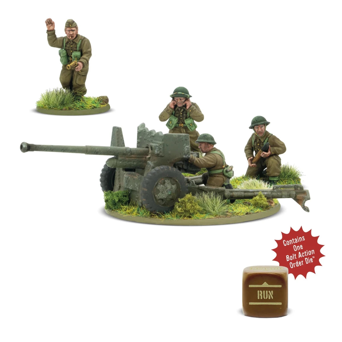 British 6-pounder anti-tank gun (plastic) - Fog of Wargames - 