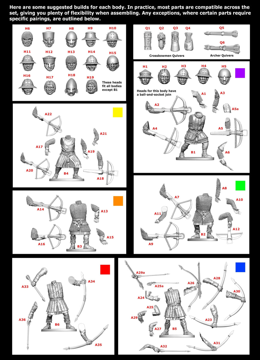 Medieval Crossbowmen & Archers - Fog of Wargames - 